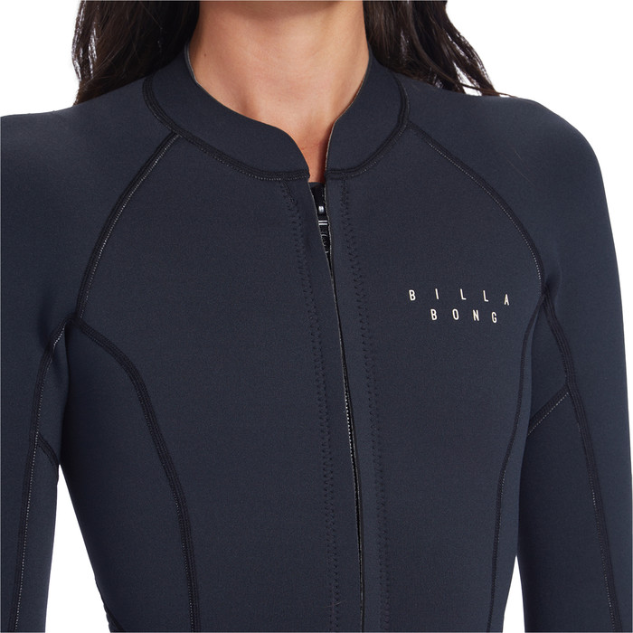 2024 Billabong Womens Salty Dayz Long Sleeve 2mm Shorty Wetsuit ABJW400100 - Black